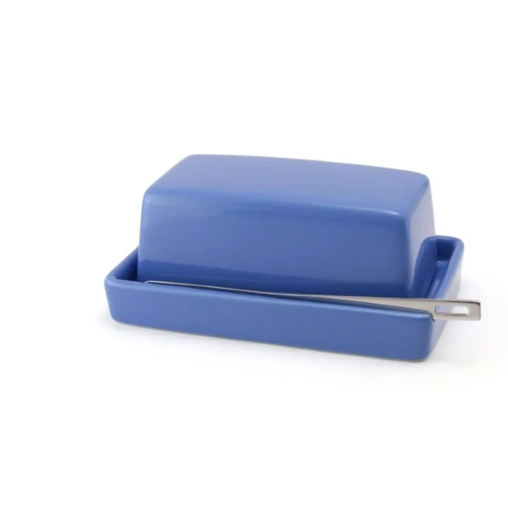 NEW Zero Japan Bee House Ceramic Butter Dish Blueberry Blue NO Knife Lid